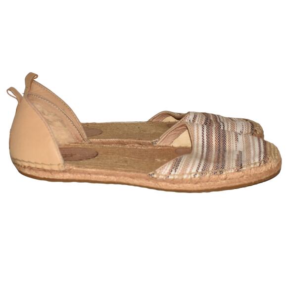 UGG $110 Sherpa Heel Striped D'orsay Espadrille Flats US Size 9 - Picture 2 of 6